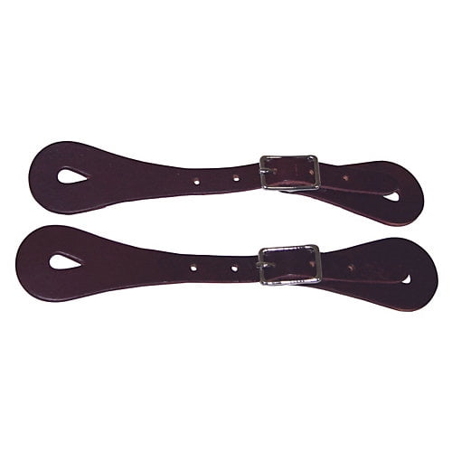 Adult Size Pair Of DARK BROWN Leather Western Basic Spur Straps